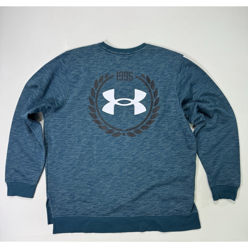 Under Armour Fleece Sweatshirt Men's 2XL Blue Logo Active Sports Casual